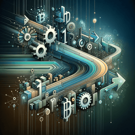 DALL·E 2023-11-09 00.22.23 - An abstract representation of the evolution of Bitcoin address types, blending elements of technology and finance. The artwork should depict the trans